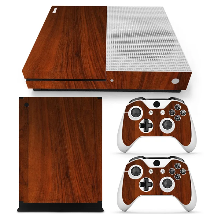 Деревянный дизайн защитный винил настроить обложки наклейки для microsoft Xbox One S консоли контроллеров