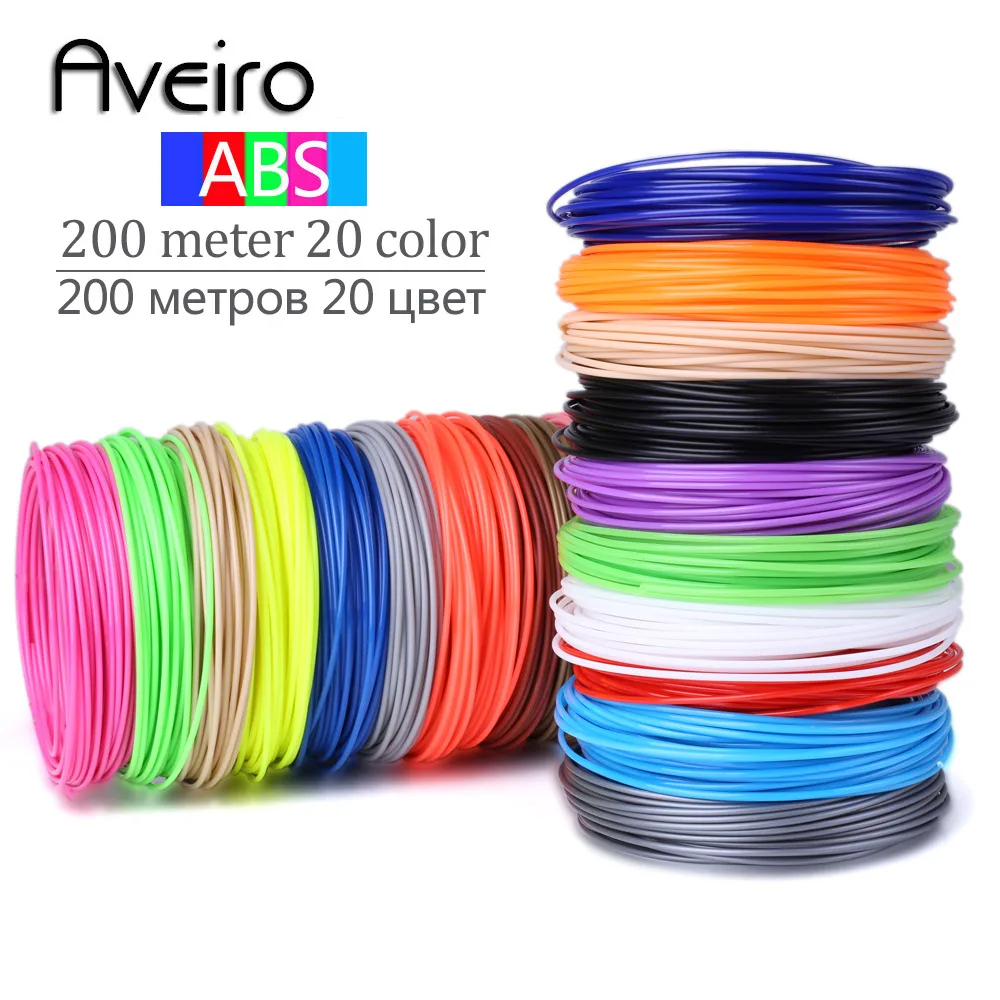 20 لون 200 M أو 10 الألوان 100 متر 3D خيوط طابعة ABS 1.75mm المواد البلاستيكية ل 3D القلم اللعب الرسم و الطباعة الهدايا