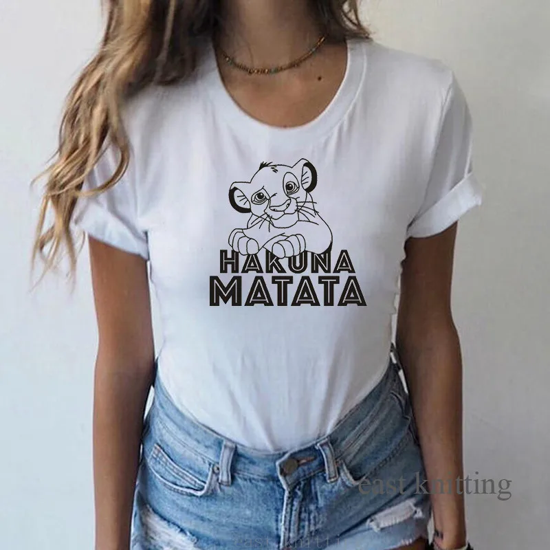 Hakuna Matata рубашка Женская Harajuku Ullzang the lion king женская футболка Homme летняя футболка модный топ Женская футболка