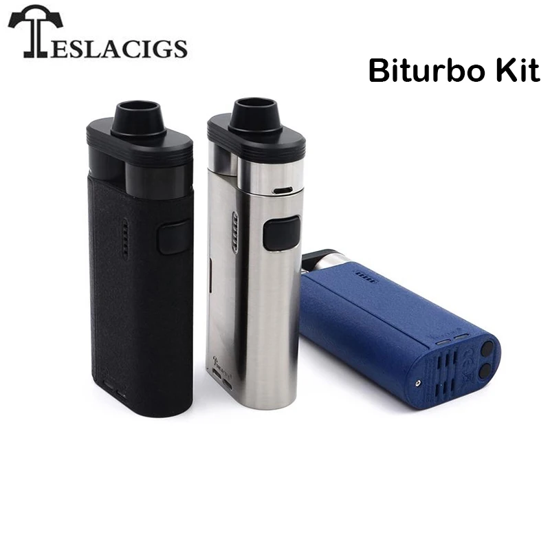 

Original Tesla Biturbo Mech Kit Biturbo BoxMod Kit With Dual RDA Tank Teslacigs Electronic Cigarette Vapeador Vape Kit