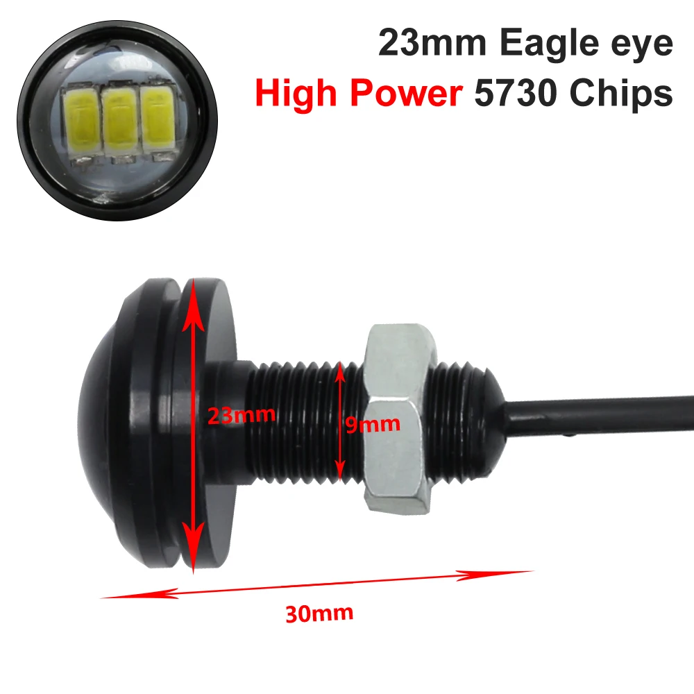 23 мм LED Eagle Eye Light 3 чипа 5730 SMD DRL Автомобильные дневные ходовые огни Автомобильная