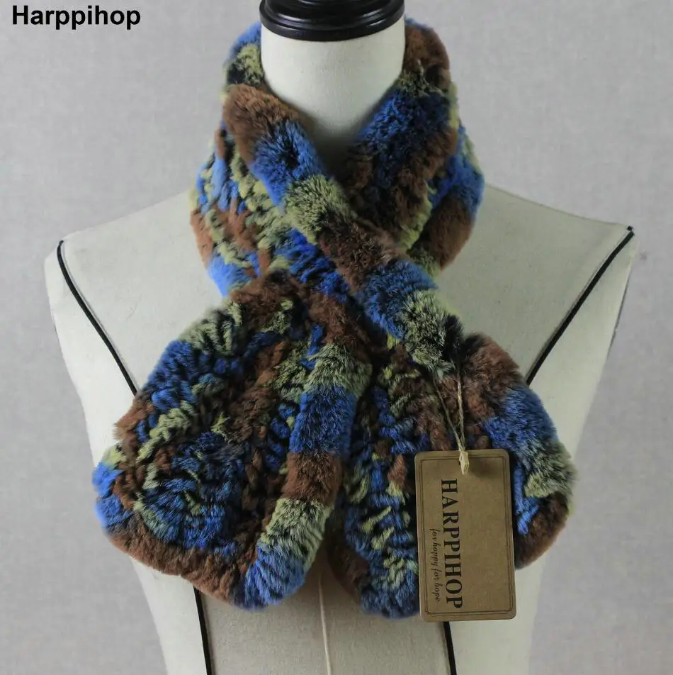Женские модные зимние воротники из натурального меха ручной работы, цветные, из натурального меха кролика Рекс, шарф, обёрточная бумага, натуральные меховые шали