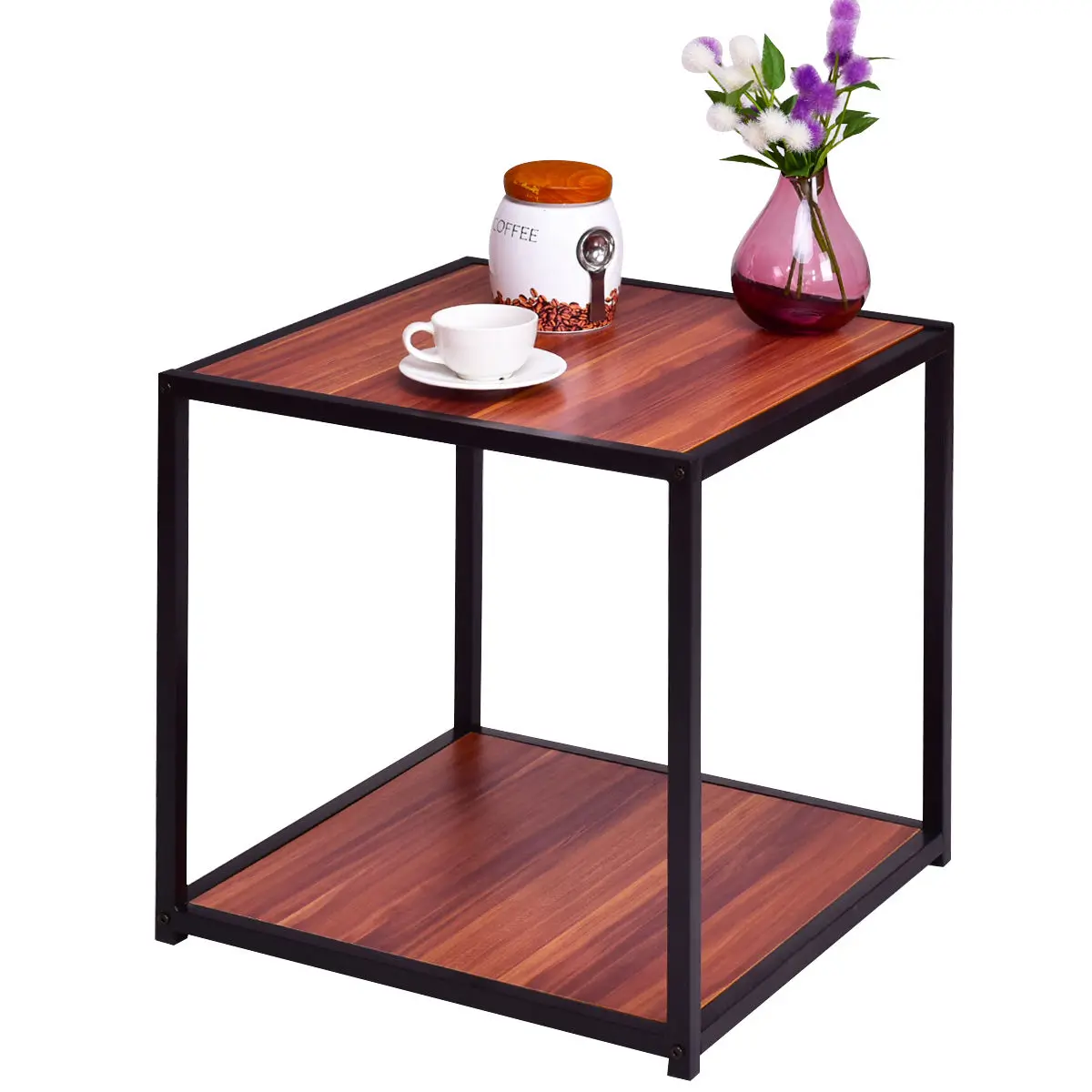Giantex End Table Side Sofa Square Modern Coffee Tables Tea Stand Living Room Furniture Decor With Bottom Shelf HW55399 Giantex End Table Side Sofa Square Modern Coffee Tables Tea Stand Living Room Furniture Decor With Bottom Shelf HW55399