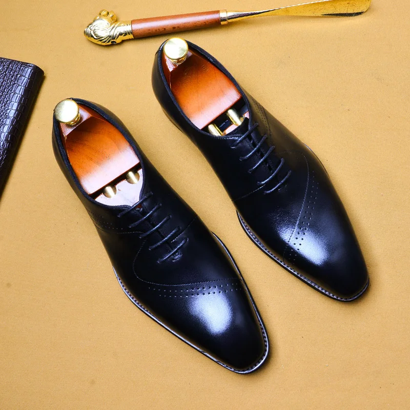 QYFCIOUFU; Роскошные итальянские Мужские модельные туфли из натуральной кожи с квадратным носком для офиса и свадьбы; дизайнерские классические модные туфли-оксфорды; размеры США 11,5