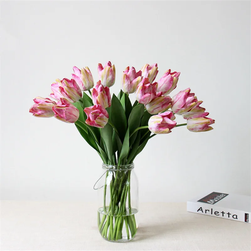 6 шт./лот, 3D принт, большой цветок, настоящее прикосновение, латексные тюльпаны, искусственный букет, искусственный цветок, свадебный букет, украшение для свадьбы