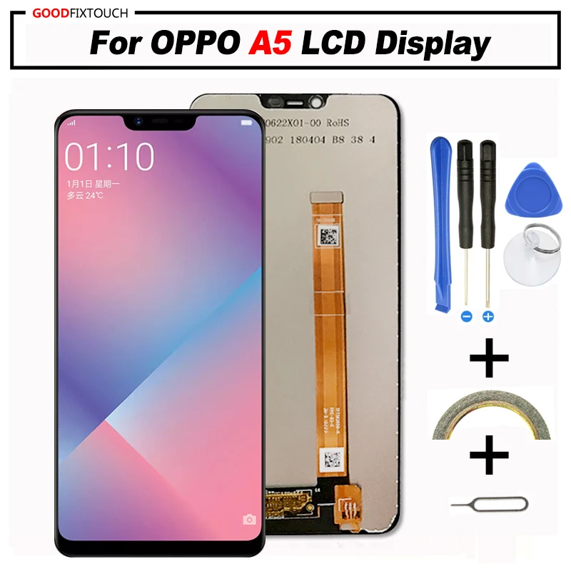 original 6.2&quot For OPPO A5 LCD Display Touch Screen Digitizer Replacement Parts for oppo A3S screen Assembly | Мобильные телефоны