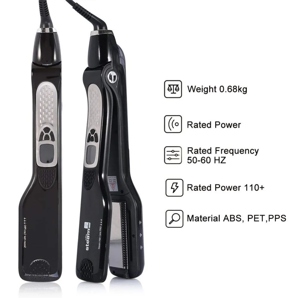  Professional Vapor Spray Fast Electric Smooth Brush Titanium Ceramic Hair Straightener Comb steam F