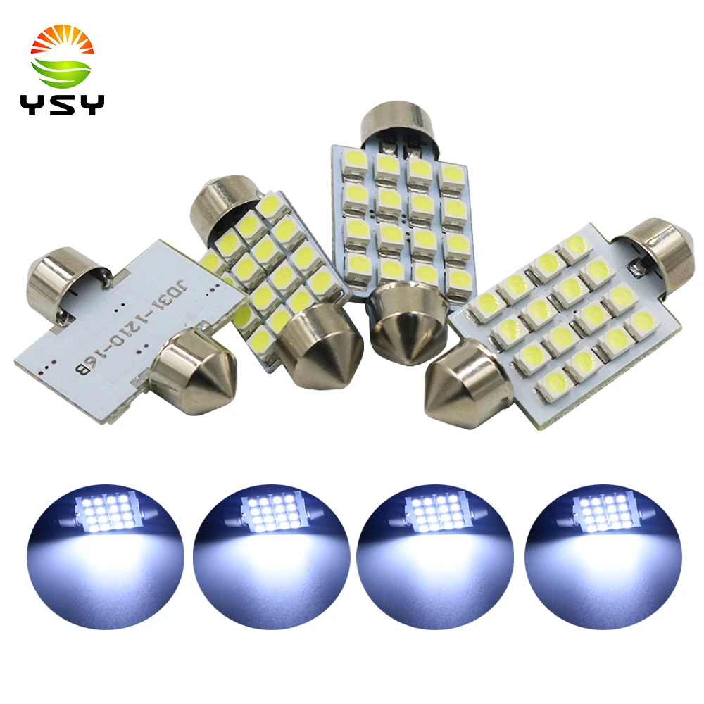 YSY 500x C5W 31 мм 36 39 41 1210 SMD 16 LED авто купольная гирлянда для интерьера карта лампы DC 12V