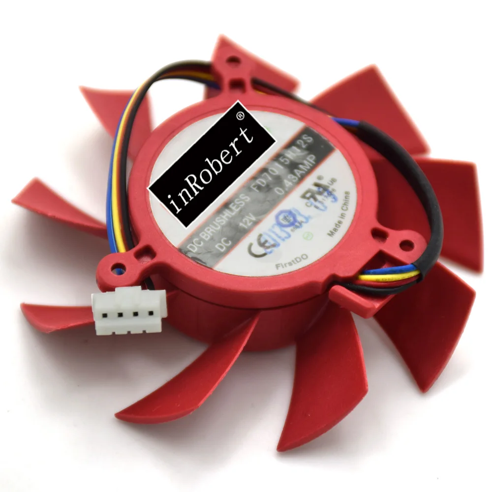 Видеокарта Firstd FD7015H12S 65 мм кулер вентилятор VGA 39 12 В 0.43A 4 провода pin Замена HD5770 HD5850