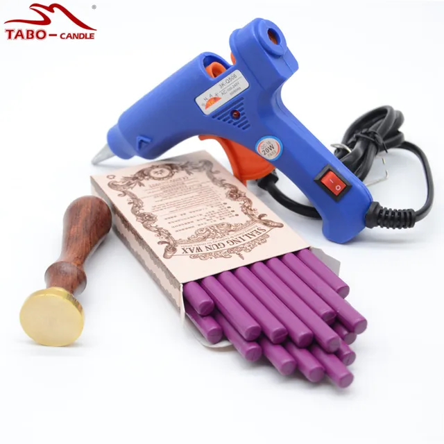 Retro Red Sealing Wax Stick with Custom Made Stamp 20W Flexible Hot