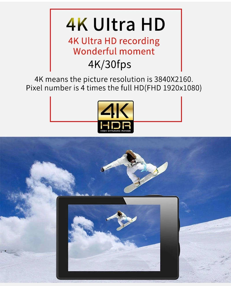 2 дюйма TPS LCP 4 K Ultra HD видеокамера FHD 1080 P спортивная DV UHD экшн видеокамера Wi-Fi анти-встряхивание камера широкий угол Go Deportiva Pro