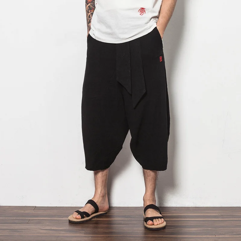 Men's Aladdin Pants/Baggy Nepal Indian Trousers Hippie Calf Length