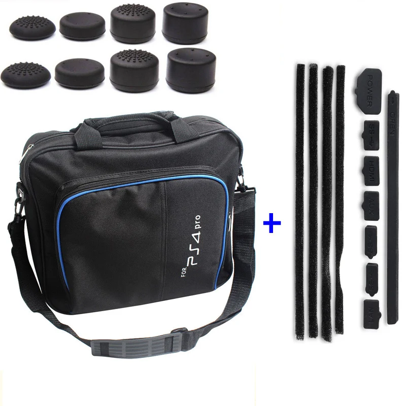 

PS4 PRO carry bag storage travel protective Case Handbag Shoulder bag+DIY Dust-Proof Kit Jack Stopper For PS4 Pro Gaming Console