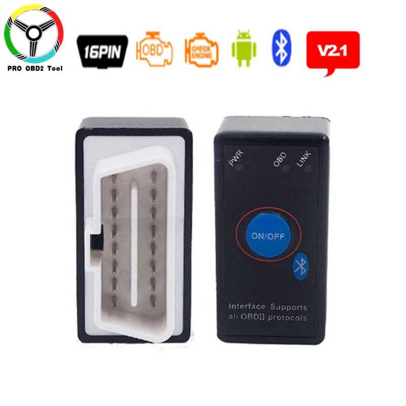 

Super Mini ELM327 V2.1 Bluetooth 2018 Newest OBD2 CAN-BUS Diagnostic Tool ELM 327 V2.1 Car Scanner For Android OBDII Protocols