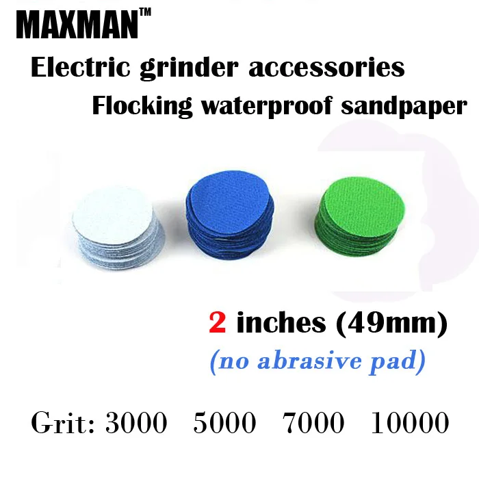 

30 pcs/lot Waterproof Abrasive Paper 2 inches for Flocking Sandpaper Sucker Sanding Disc Dremel Electric Die Grinder Accessories