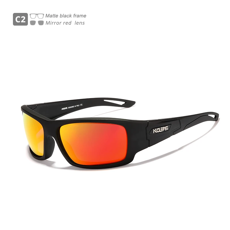 KDEAM роскошные очки, армейские уличные солнцезащитные очки для мужчин, поляризованные линзы, классический дизайн, очки для рыбалки KD711 - Цвет линз: C2
