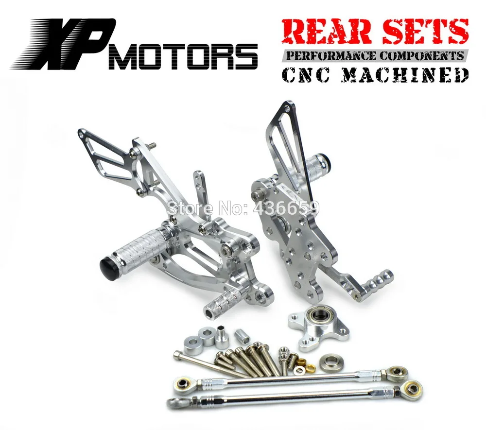 Silver CNC Billet Foot Control Kit Rearset Rear Sets For Honda CBR600RR 2003 2004 2005 2006