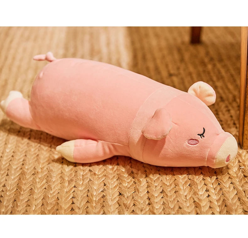 cute new accompany sleep pillow fat cartoon pink pig doll plush toy for girl gift decoration 43inch 110cm DY50506 (1)