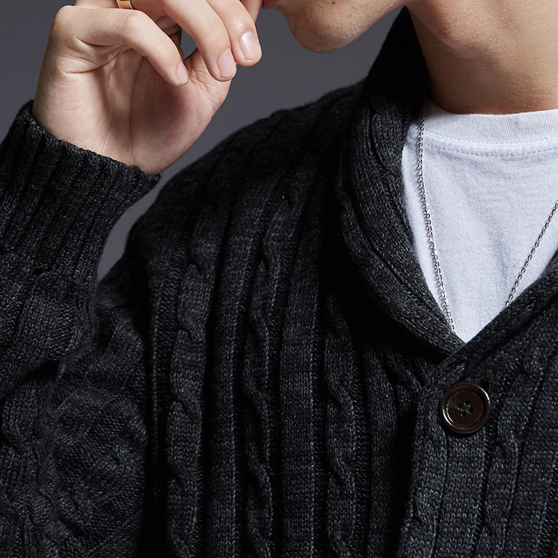 2019 New Fashion Brand Sweater Man Cardigan Thick Slim Fit Jumpers Knitwear High Quality Autumn Korean Style Casual Mens Clothes