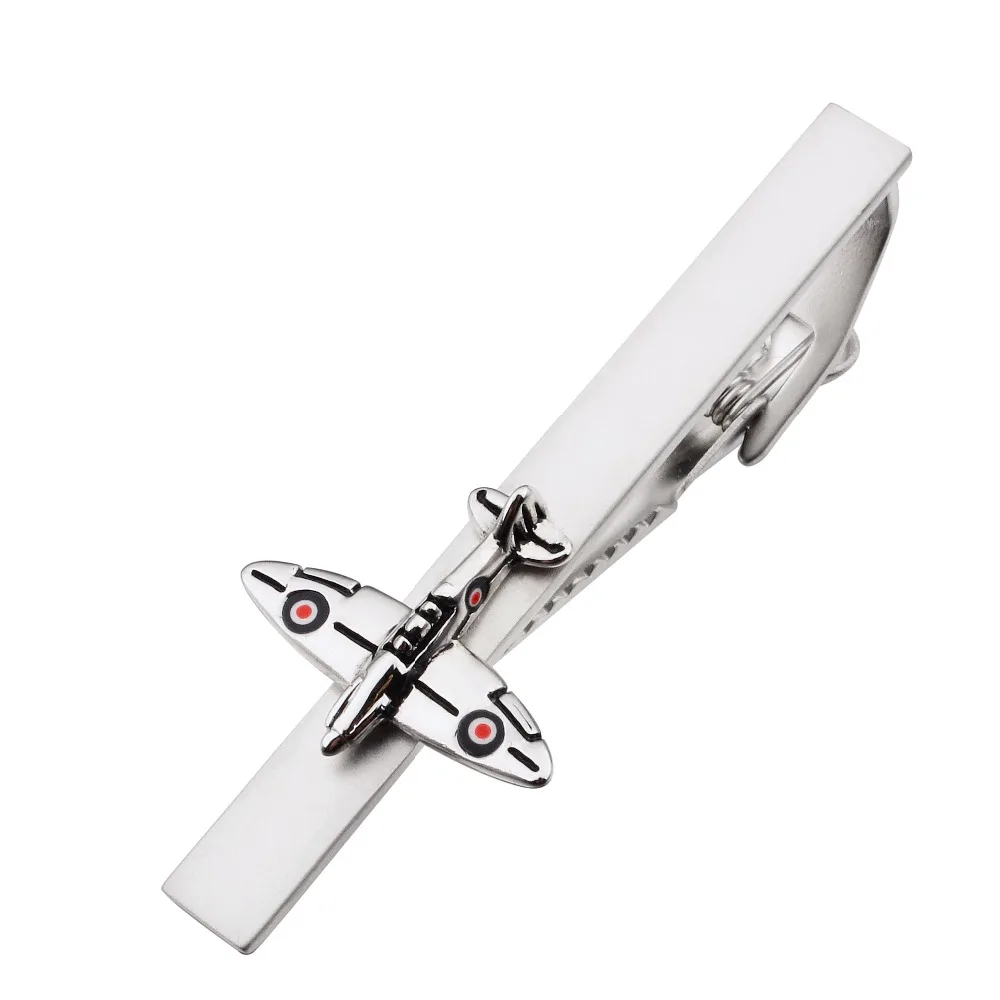 

Classical Tie Bar Spitfire War Airplane Design Tie Clip for mens Aircraft Tie Pin Clips