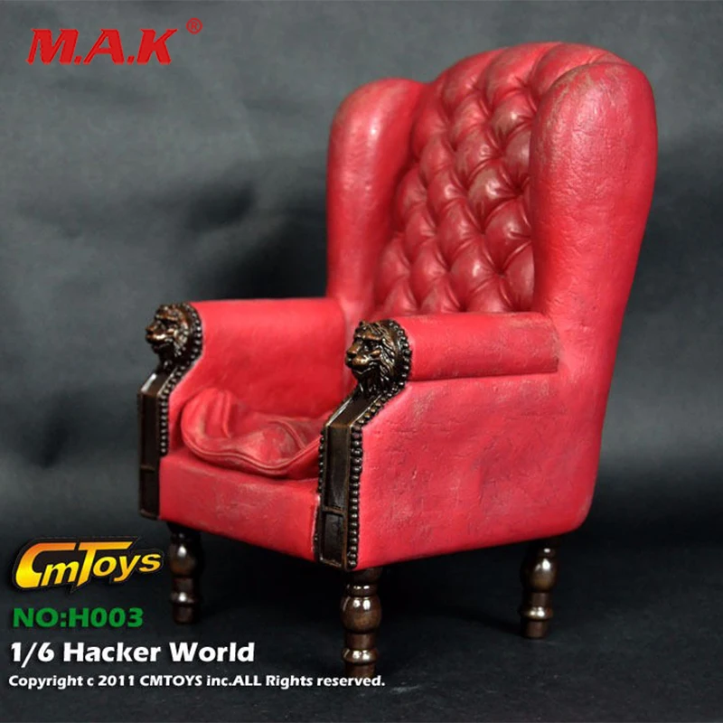 1/6 red single sofa settee PVC chair furniture fit 12\ 1/6 red single sofa settee PVC chair furniture fit 12\