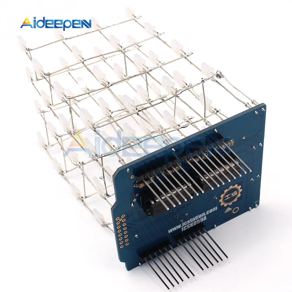 Kit LED Cubo 3D 4x4x4 Fai Da Te Per Arduino – Blu – Salda E Programma Il Tuo Light Cube