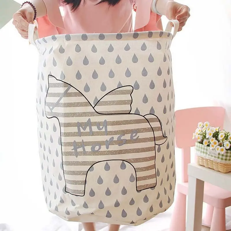 Practical Waterproof Foldable Kids Toy Storage Basket Dirty Clothes Home Organizer 40*50CM