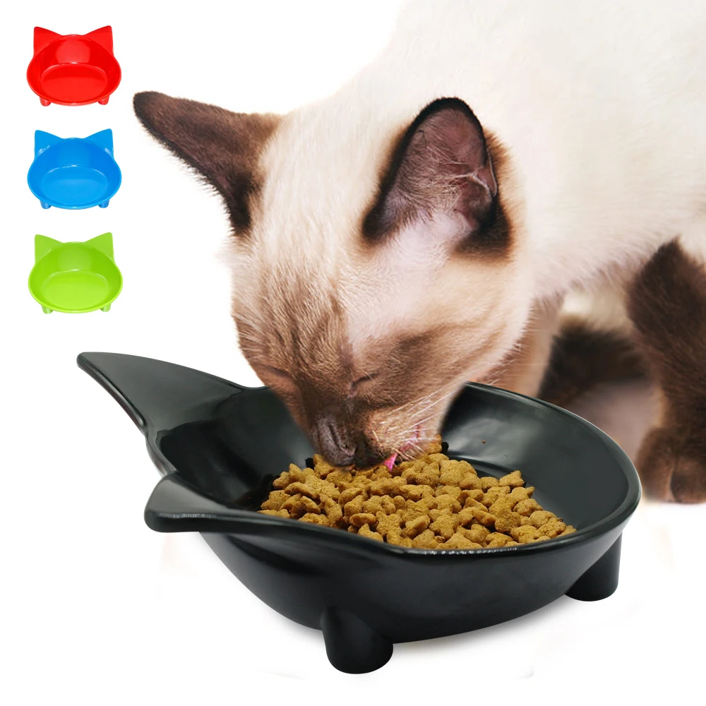 

Cat Dog Feeding Bowl Cat Puppy Food Dish Container Pet Puppy Drink Water Bowl Non Slip Black Red Blue Colors