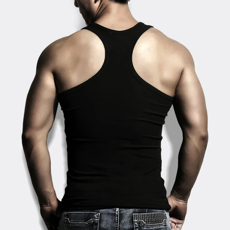 

Men's Summer Pure Cotton Slimming Vest Basic Shirt Tight Slim Good Body Shape Fitness Tank Tops