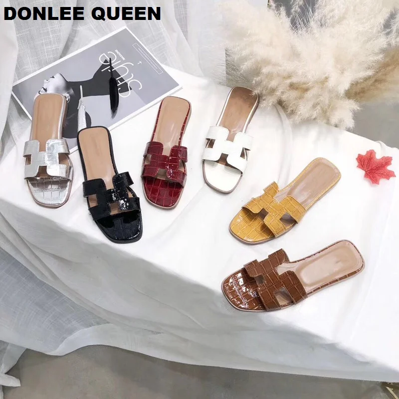 

DONLEE QUEEN Brand Slippers For Women 2019 Summer Flip Flops Beach Sandal Fashion Home Slide Slip On Flat Casual Outdoor Slipper