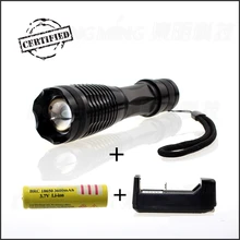 5 mode Zoomable 5000 lumen flashlight lantern Cree XML-T6 LED Tactical Flashlight Torch+1pcs 18650 battery&charger