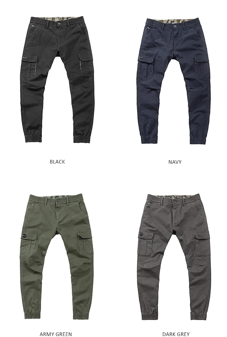 U& SHARK осенние мужские брюки карго, темно-синие тактические брюки, модные уличные облегающие брюки с несколькими карманами, Стрейчевые хлопковые брюки для мужчин