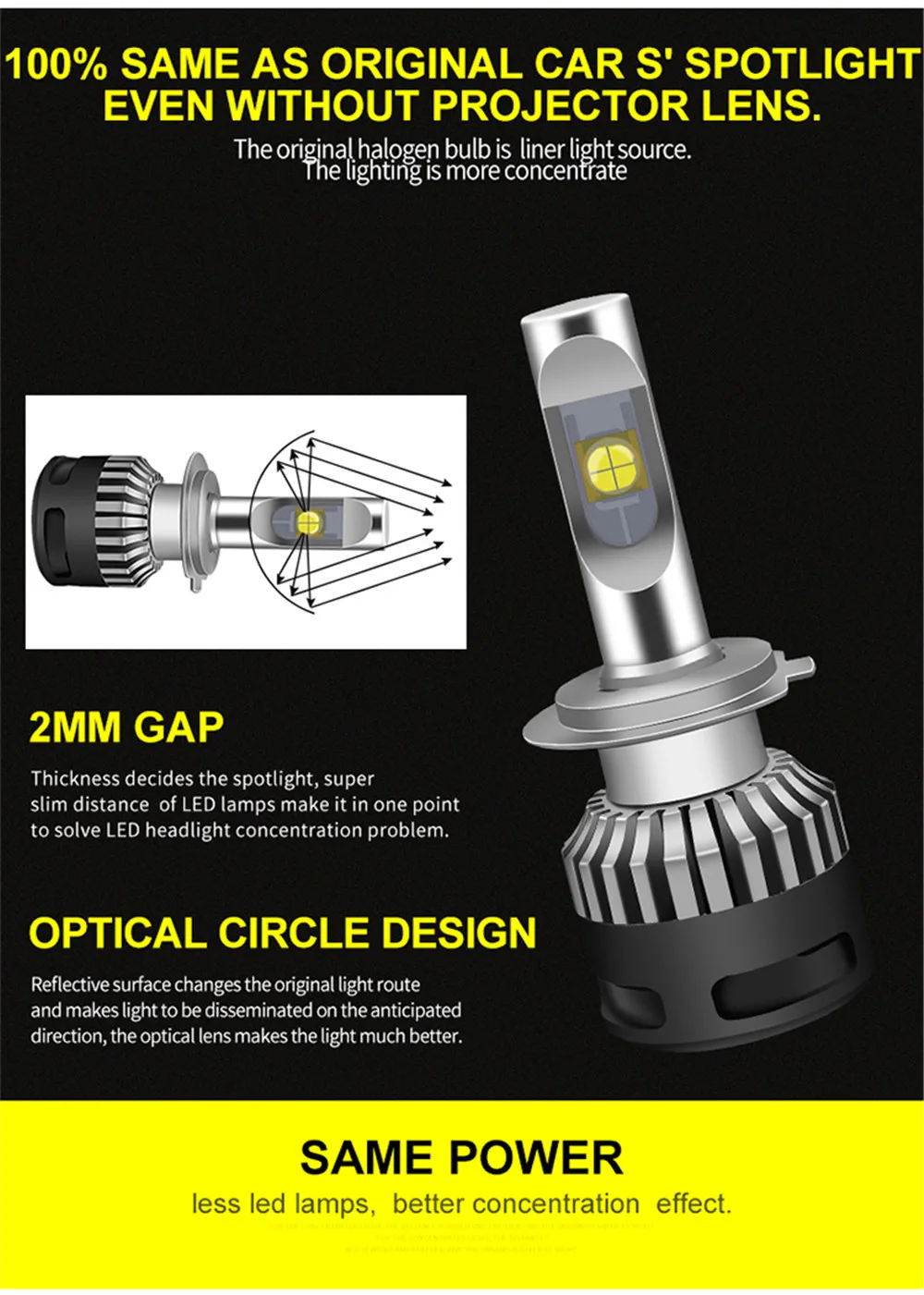 YOTONLIGHT 2 шт XHP70 H4 H7 H11 автомобиля светодиодные фары 110 W 13200LM 9005 9006 9012 H8 H9 HB3 HB4 Hir2 Светодиодная лампа 6000 K 12 V авто