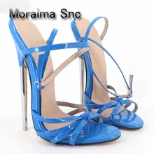 Moraima Snc brand ladies sandals summer animal prints Leopard 18 CM stiletto shoes metal extremely high heels sandals women 2018 moraima snc pearl sandals 9 cm high heels sandals women platform wedges shoes wummer 2018 new string bead bohemia party shoes