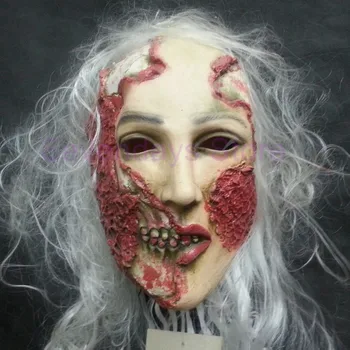 

2018 Scary Halloween Devil Masks Creepy Upside-down Ghost Adult Latex Mask Horror Movie Cosplay Prop for Women