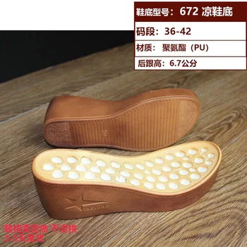 

Women's sandals Polyurethane PU soles Wedges Thick soles Handmade leather shoes accessories Sole 672