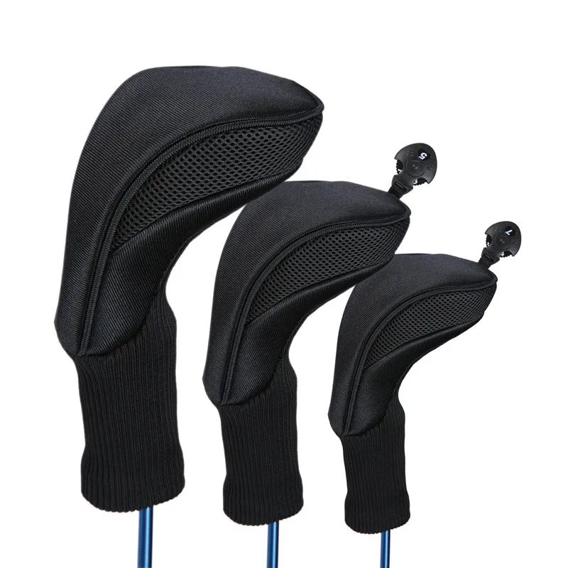 3 Pcs Golf Putter Driver Headcover Set Numbers Club Indoor Outdoor Sports Golf Club Head Cover Protector Accessories