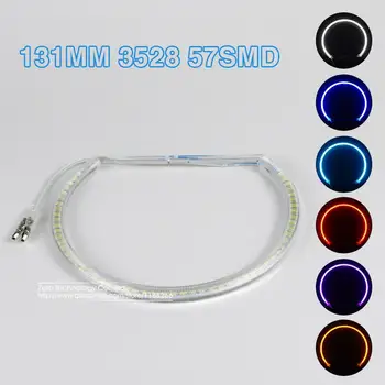 

2x 131mm Angel Eyes 3528 57SMD Ring LED DRL Headlight Semicircle For BMW E36 E38 E39 E46 With Lampshades Car Light Sourcing