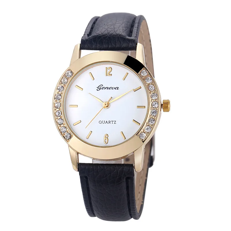 Reloj Mujer Diamond Аналоговый Кожа Кварцевые Женева наручные часы для Для женщин модные женские туфли Felame женские часы марки часы