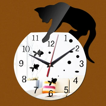 

new wall clock quartz watch large decorative diy clocks acrylic mirror modern reloj de pared 3d stickers living room europe