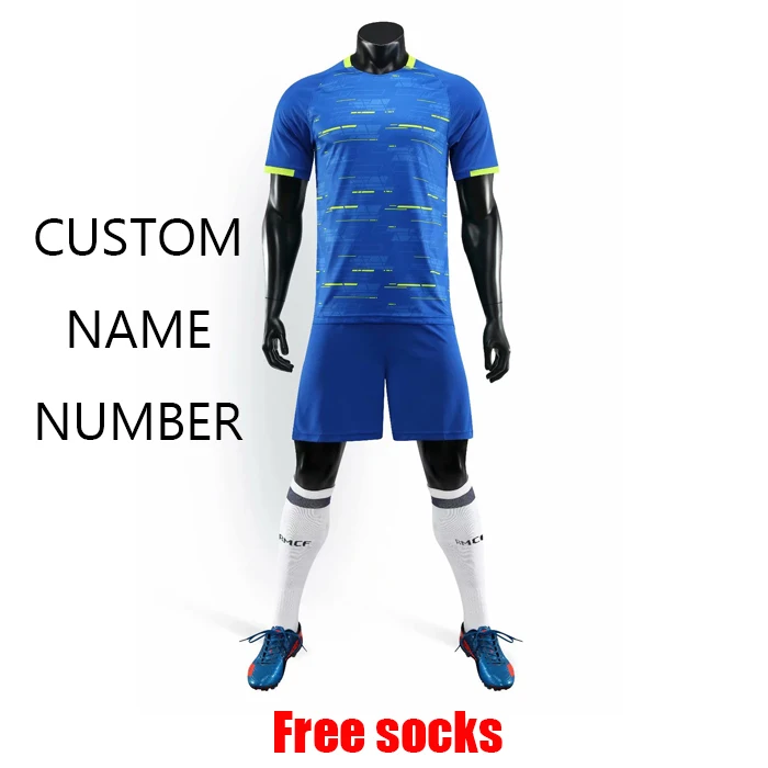 Футбольные майки, командные наборы, на заказ, Имя и номер, Молодежные футбольные шорты, свободные носки, мужские футбольные Джерси, индивидуальная форма - Цвет: custom name number