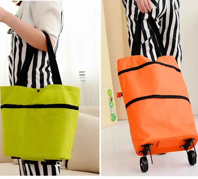 Portable Shopping storage bag Women Reusable Handbags Supermarket Cart