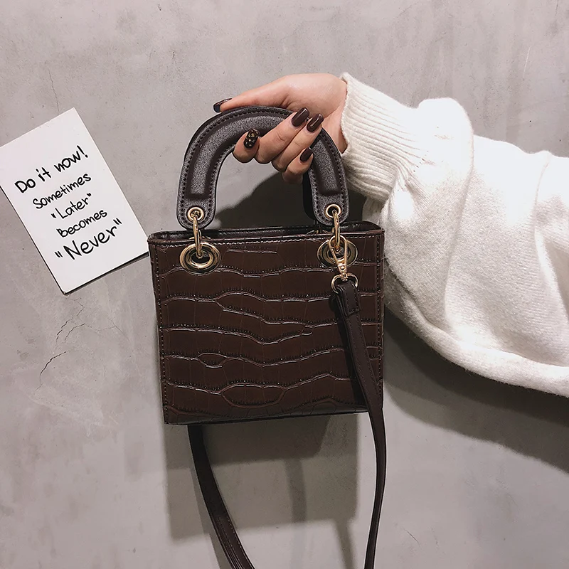 

European Vintage Fashion Female Tote bag Quality Leather Women's Handbag Crocodile pattern Shoulder Messenger Bags luis vuiton