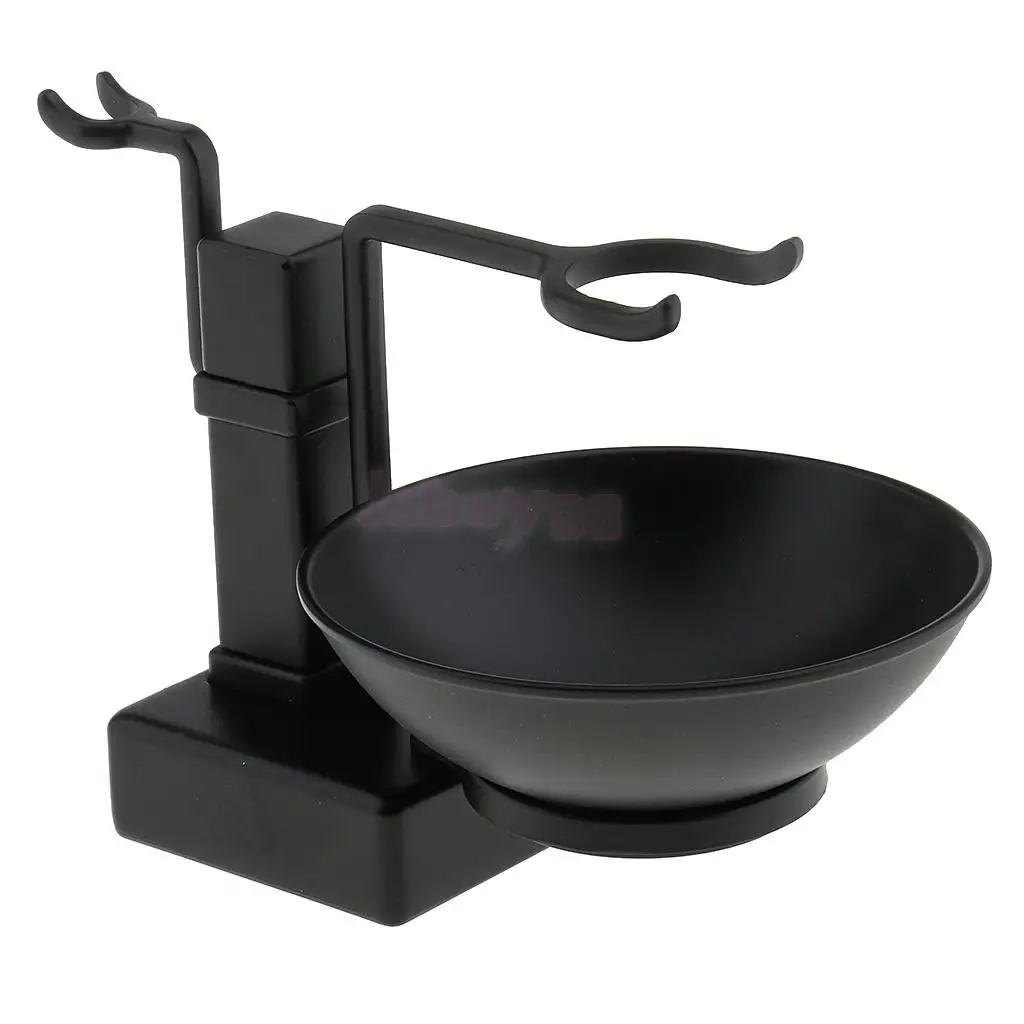 Ванная комната Парикмахерская Мужская металлическая подставка для бритья набор-подставка для щетки для бритья+ кружка для мыла чаша черная