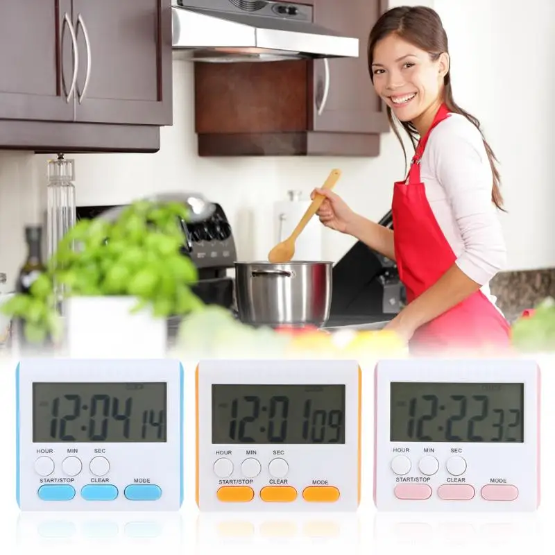 

Magnetic LCD Digital Timers Large Kitchen Countdown Timer Cooking Timer Count Up Down Practical Cooking Timer Alarm Clock