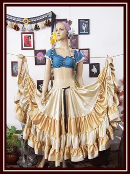 

Satin silk Furlong Ming Go belly dance 4 layer 20 expansion skirt 9EX40