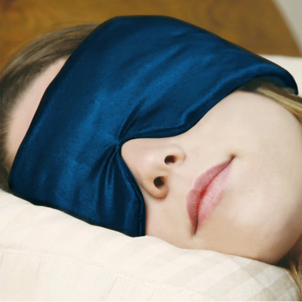 Натуральная шелковая маска для сна с завязанными глазами, супер гладкая маска для глаз, маска для сна, утолщенная, большой размер