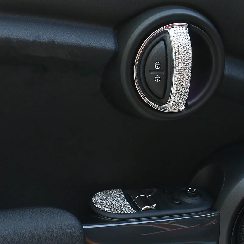 4 шт. белые кристаллы наклейки на дверные ручки для салона автомобиля Mini Cooper F56 3
