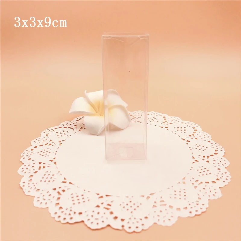 

3*3*9cm Clear PVC Gift Boxes Wedding Favor Candy Packing Souvenir Box Transparent Packaging Boxes For Chocolate