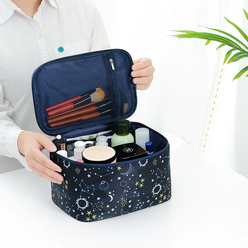 

Fashion Square Makeup Bag Cosmetic Travel Organizer Make Up Box Toiletry Kit Wash Toilet Bag Large Waterproof Pouch